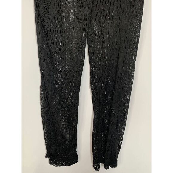 Golden Black Women's Mesh Net Bohemian Swimsuit Cover Up Pants Black Size Large - Picture 3 of 5